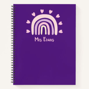 Rainbow Heart Notebook, Personalisiert Teacher Gif Notizblock