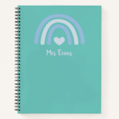 Rainbow Heart Notebook, Personalisiert Teacher Gif Notizblock (Vorderseite)