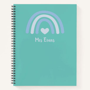 Rainbow Heart Notebook, Personalisiert Teacher Gif Notizblock