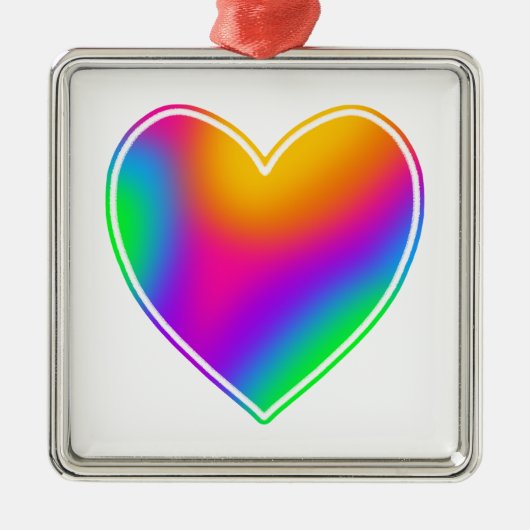Rainbow Heart Ornament Aus Metall (Vorne)