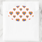 Rainbow Heart Ovaler Aufkleber (Tasche)