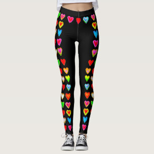 Rainbow Heart Pastel Leggings
