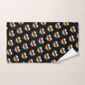 Rainbow Heart Pattern Badhandtuch Set (Handtuch)
