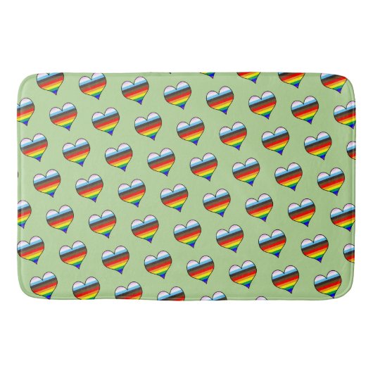 Rainbow Heart Pattern Bath Mat Badematte (Vorderseite)