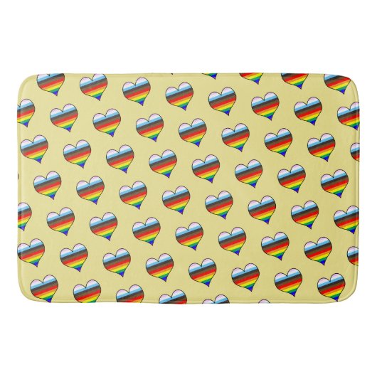 Rainbow Heart Pattern Bath Mat Badematte (Vorderseite)