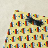 Rainbow Heart Pattern Beach Handtuch (Beispiel)