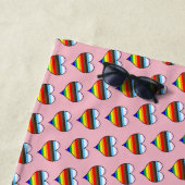 Rainbow Heart Pattern Beach Handtuch (Beispiel)