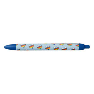 Rainbow Heart Pattern Black Ink Pen Kugelschreiber