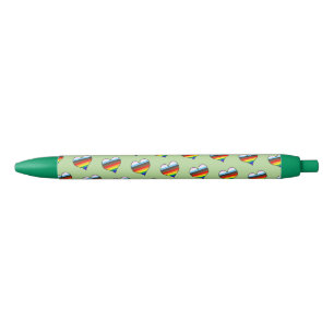 Rainbow Heart Pattern Black Ink Pen Kugelschreiber