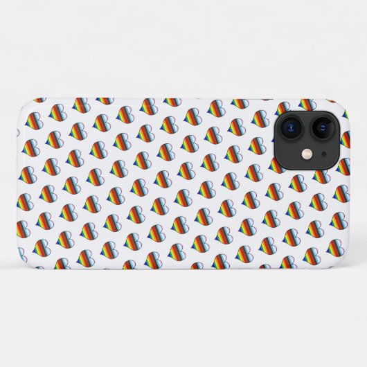Rainbow Heart Pattern Case-Mate iPhone Case (Rückseite (Horizontal))