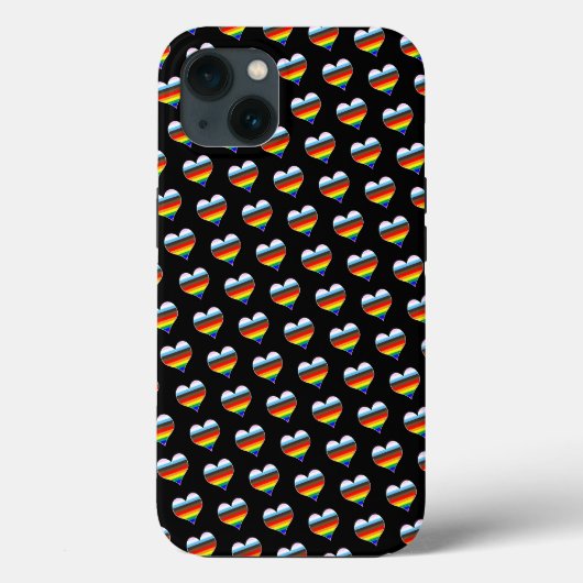 Rainbow Heart Pattern Case-Mate iPhone Case (Rückseite)