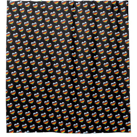 Rainbow Heart Pattern Duschvorhang (Vorderseite)