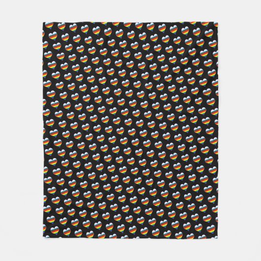 Rainbow Heart Pattern Fleece Blanket (Vorderseite)