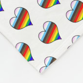 Rainbow Heart Pattern Fleece Blanket (Ecke)