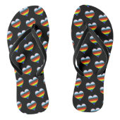 Rainbow Heart Pattern Flip Flops Badesandalen (Fußbett)