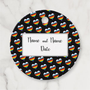 Rainbow Heart Pattern Gefälligkeitstags Geschenkanhänger
