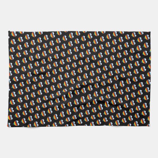 Rainbow Heart Pattern Geschirrtuch (Horizontal)