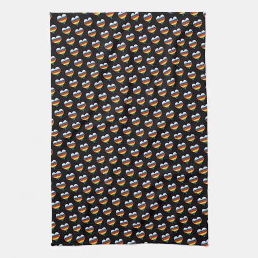 Rainbow Heart Pattern Geschirrtuch (Vertikal)