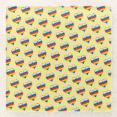 Rainbow Heart Pattern Glasuntersetzer (Vorderseite)