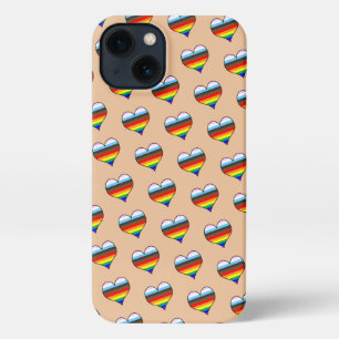 Rainbow Heart Pattern iPhone Case 13 Hülle