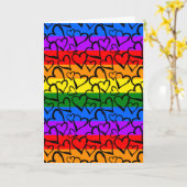 Rainbow Heart Pattern Karte (Gelbe Blume)