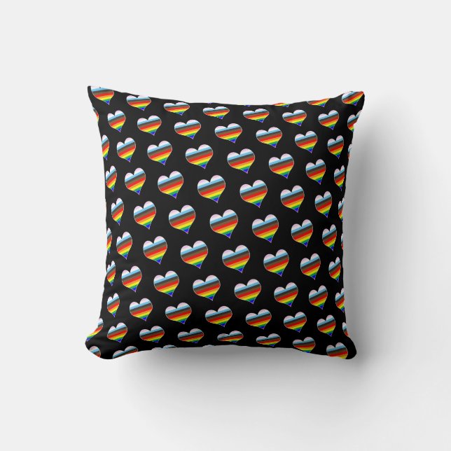 Rainbow Heart Pattern Kissen (Vorderseite)