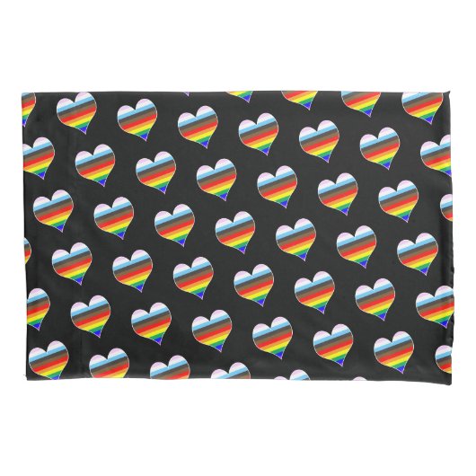 Rainbow Heart Pattern Kissenbezug (Vorderseite)