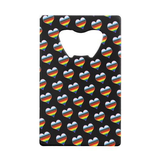 Rainbow Heart Pattern Kreditkarte Flaschenöffner (Vorderseite)