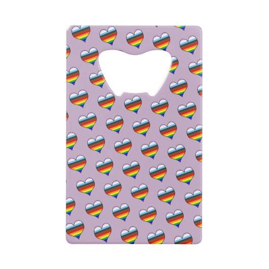 Rainbow Heart Pattern Kreditkarte Flaschenöffner (Vorderseite)