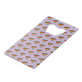 Rainbow Heart Pattern Kreditkarte Flaschenöffner (Rückseite Schrägansicht)
