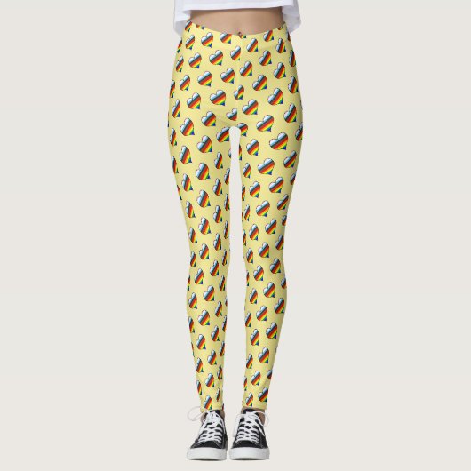 Rainbow Heart Pattern Leggings (Vorderseite)