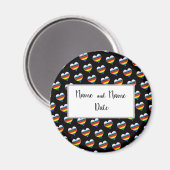 Rainbow Heart Pattern Magnet (Vorderseite/Rückseite)