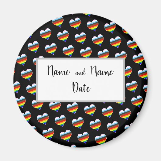 Rainbow Heart Pattern Magnet (Vorne)
