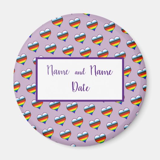 Rainbow Heart Pattern Magnet (Vorne)