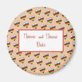 Rainbow Heart Pattern Magnet (Vorne)