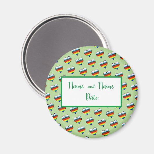 Rainbow Heart Pattern Magnet (Vorderseite/Rückseite)