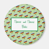 Rainbow Heart Pattern Magnet (Vorne)