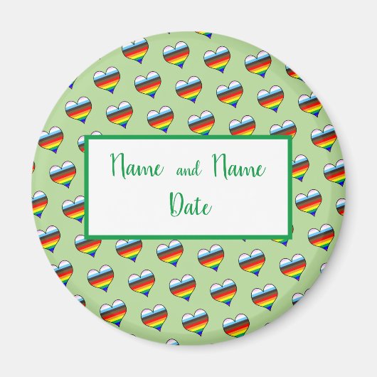 Rainbow Heart Pattern Magnet (Vorne)