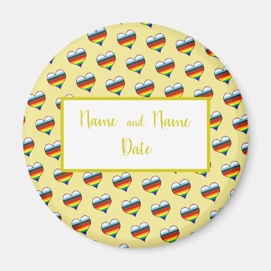 Rainbow Heart Pattern Magnet (Vorne)