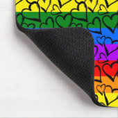 Rainbow Heart Pattern Mousepad (Ecke)