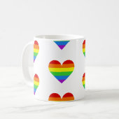 Rainbow Heart Pattern Mug Kaffeetasse (Vorderseite Links)