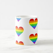 Rainbow Heart Pattern Mug Kaffeetasse (Mittel)