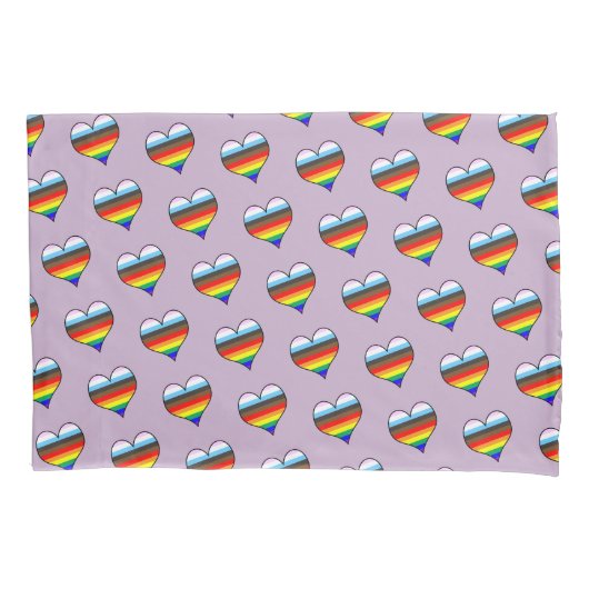Rainbow Heart Pattern Musterbeispiel Kissenbezug (Vorderseite)