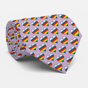 Rainbow Heart Pattern Neck Tie Krawatte