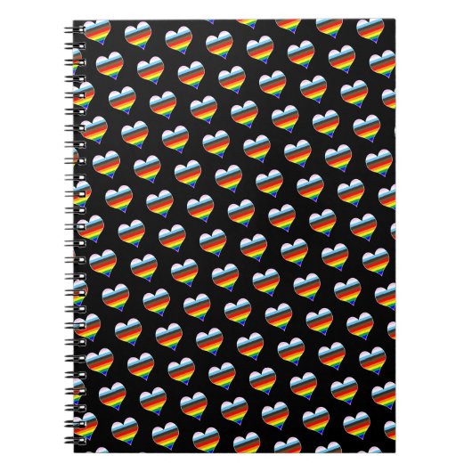 Rainbow Heart Pattern Notebook Notizblock (Vorderseite)