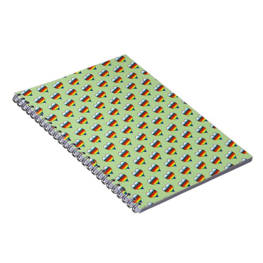 Rainbow Heart Pattern Notebook Notizblock (Rechte Seite)