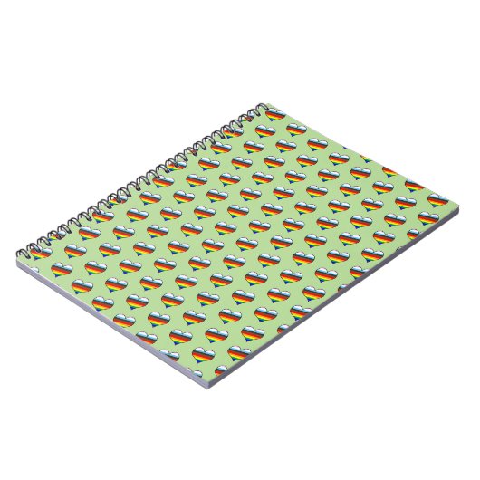Rainbow Heart Pattern Notebook Notizblock (Linke Seite)