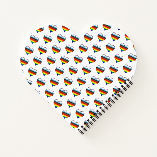 Rainbow Heart Pattern Notebook Notizblock (Rückseite)