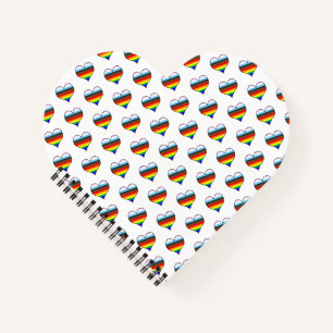 Rainbow Heart Pattern Notebook Notizblock