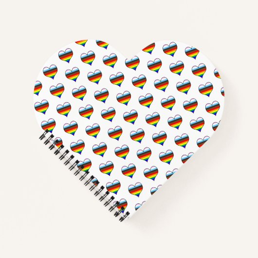 Rainbow Heart Pattern Notebook Notizblock (Vorderseite)